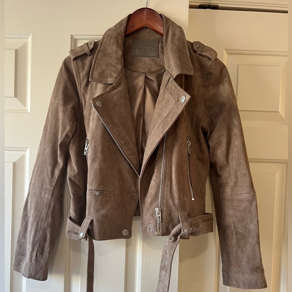 Blank NYC Moto Jacket French Taupe Size Medium - Picture 5 of 10